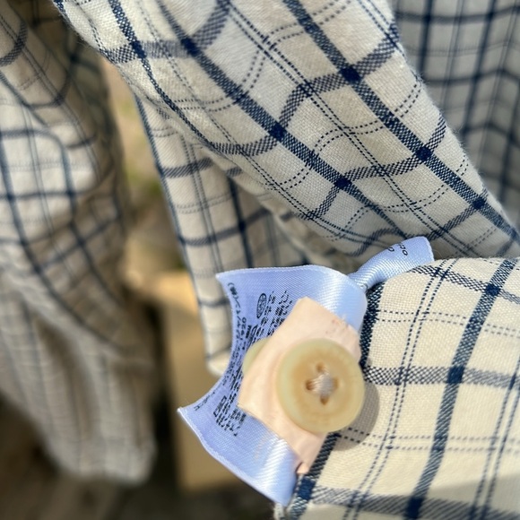 Eddie Bauer vintage wash blue and tan plaid men’s shirt - Picture 8 of 8